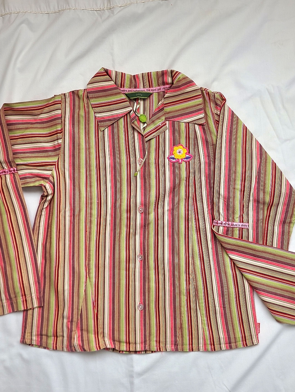 Oilily Girls Striped Button Top Blouse Size 152 (US 12)